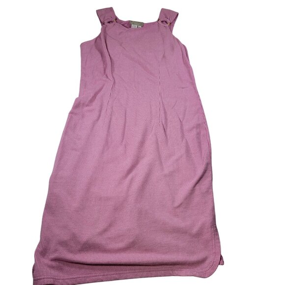 The Territory Ahead Pink Cotton Blend Sleeveless Dress With Knot Straps Size SP - Picture 1 of 6